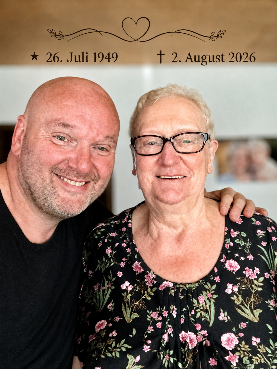 Persönliches Erinnerungsfoto mit meiner Mutter